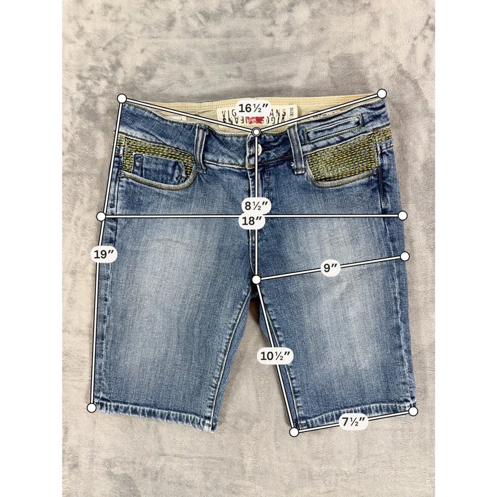 Vigoss Bermuda Denim Shorts Women's 7/8 - 29‎ Blue Jean Shorts
